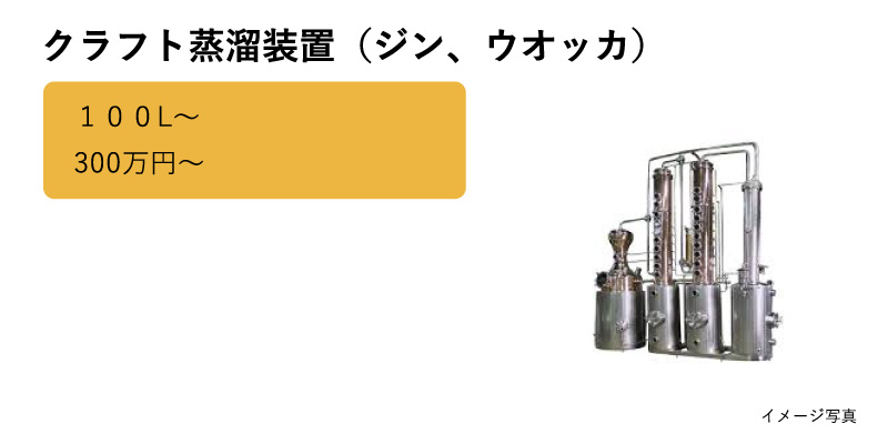クラフト蒸溜装置（ジン、ウオッカ）